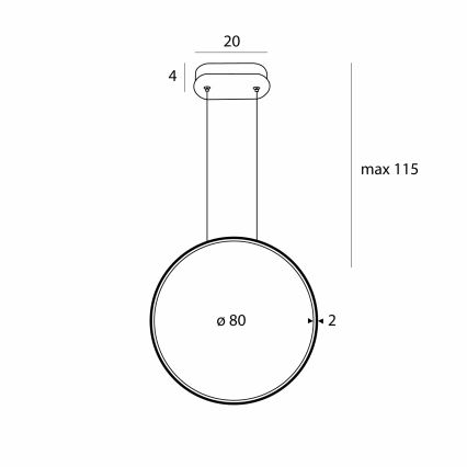 MAXLIGHT P0654 - LED Bathroom Pendant Light on Cable VISUAL VER LED/28W/230V IP44 White