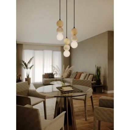 MAXLIGHT P0664 - ALICE Cable Pendant Lamp 1x G9/7W/230V Ø 10 cm Black/Beige