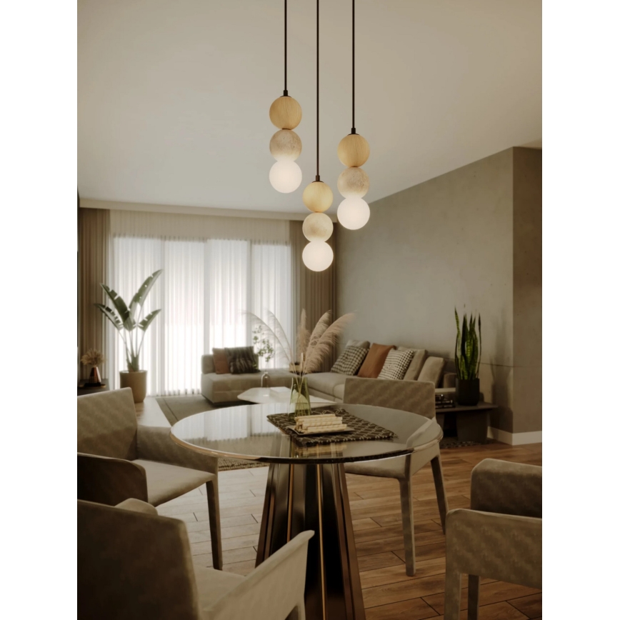 MAXLIGHT P0664 - ALICE Cable Pendant Lamp 1x G9/7W/230V Ø 10 cm Black/Beige