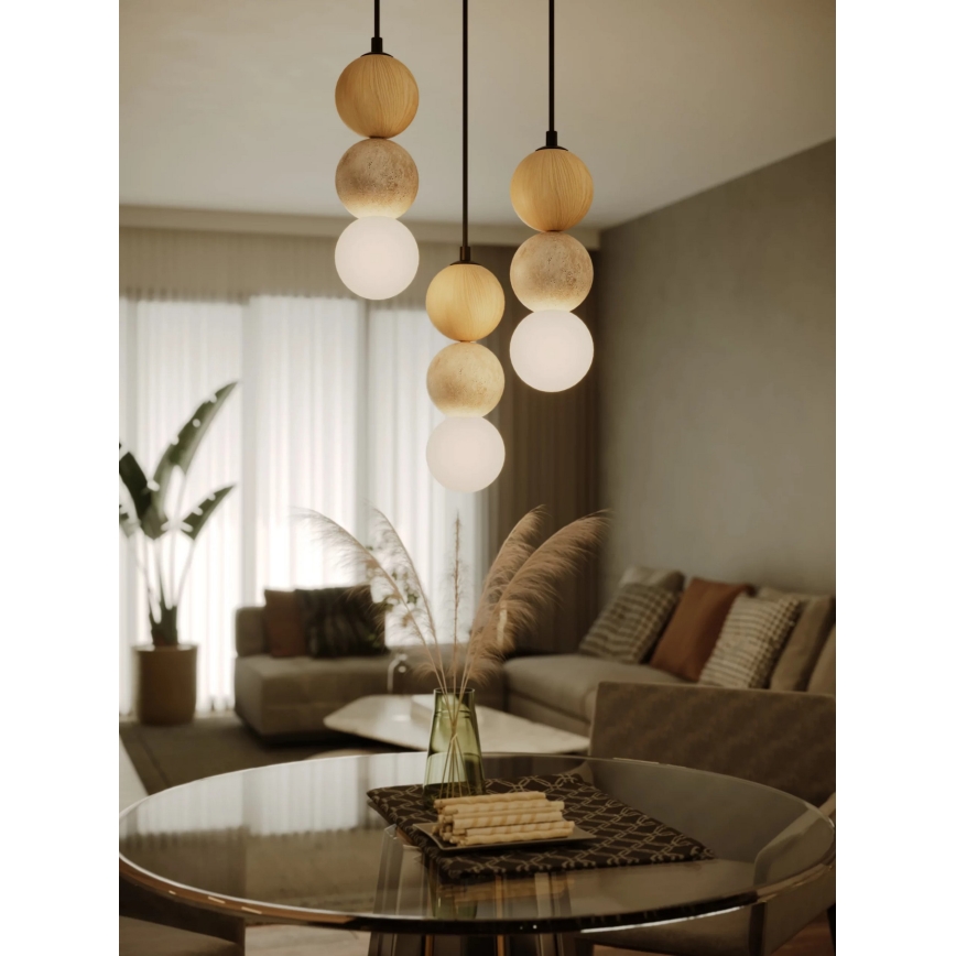MAXLIGHT P0664 - ALICE Cable Pendant Lamp 1x G9/7W/230V Ø 10 cm Black/Beige