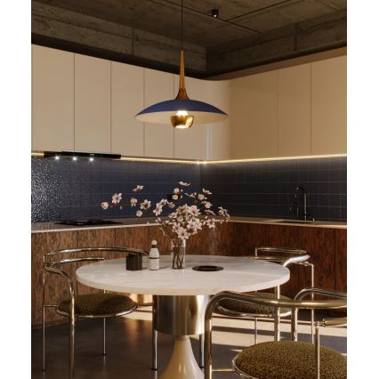 MAXLIGHT P0675 - LED pendant light on cable MANUKA LED/12W/230V Ø 28 cm gold/blue