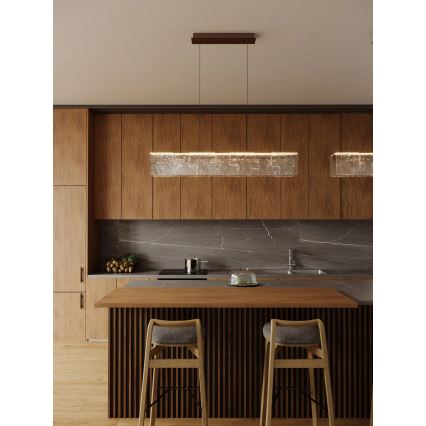 MAXLIGHT P0678 - LED cable-suspended pendant EVEREST LED/55W/230V brown