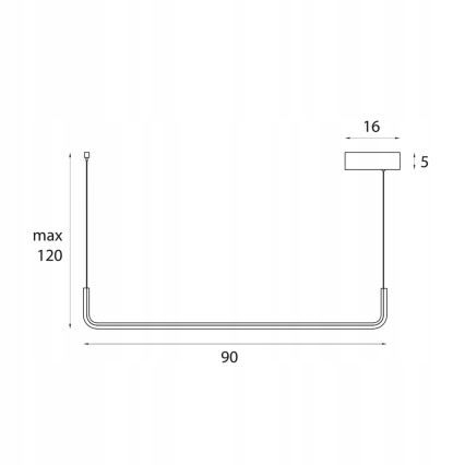 MAXLIGHT PO644 - LED Cable-Suspended Pendant URUS LED/17W/230V Black