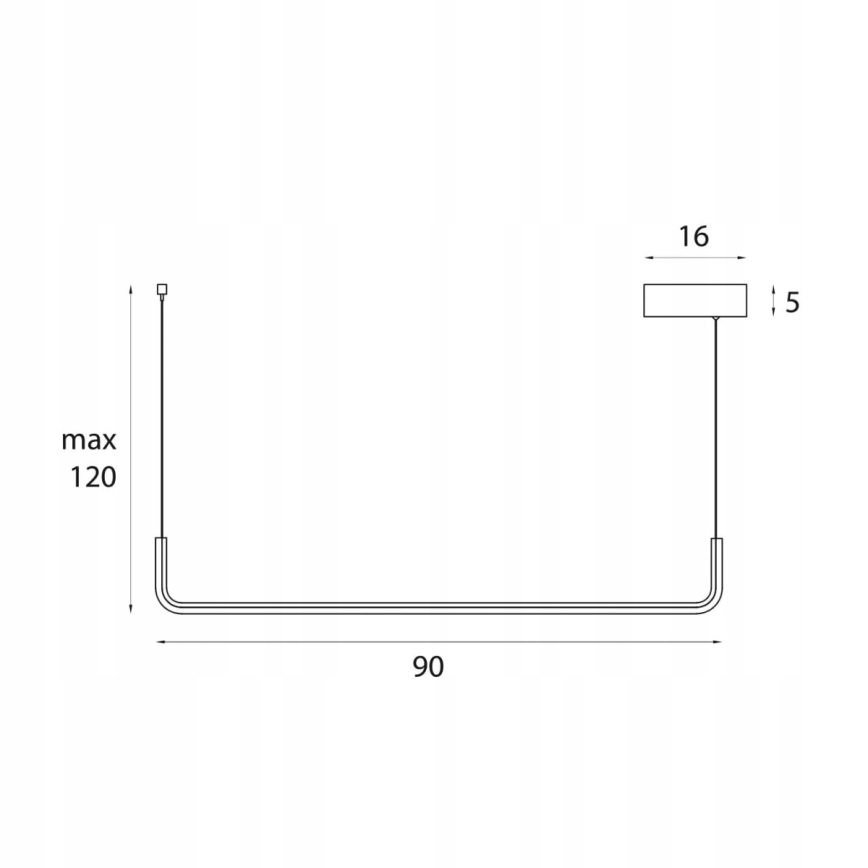 MAXLIGHT PO644 - LED Cable-Suspended Pendant URUS LED/17W/230V Black