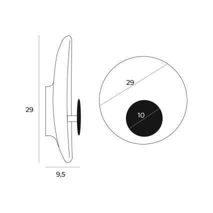 MAXLIGHT W0325 - LED Wall light OYAKA LED/5W/230V d. 29 cm white/black