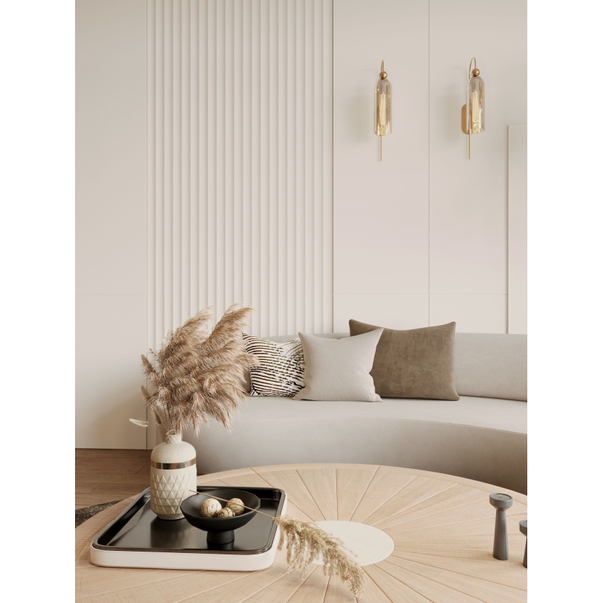 MAXLIGHT W0332 - Wall lamp CAMPANILA 1xE27/40W/230V brass/beige
