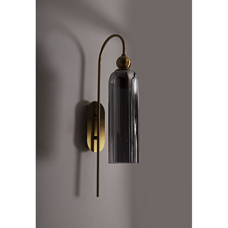 MAXLIGHT W0333 - Wall lamp CAMPANILA 1xE27/40W/230V brass/grey