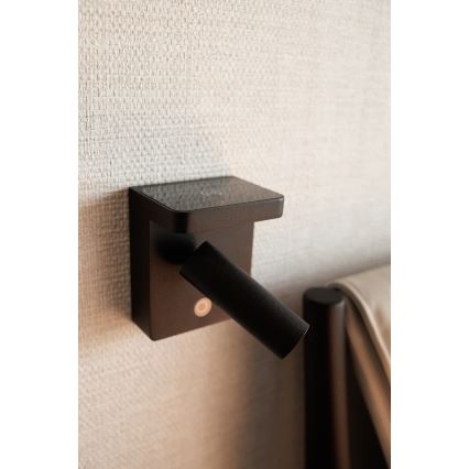 MAXLIGHT W0374 - LED Wall spotlight with wireless charging LOFER LED/7W/230V black