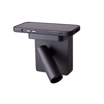 MAXLIGHT W0374 - LED Wall spotlight with wireless charging LOFER LED/7W/230V black