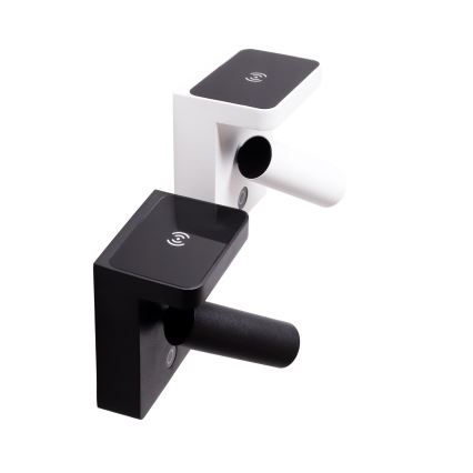 MAXLIGHT W0374 - LED Wall spotlight with wireless charging LOFER LED/7W/230V black