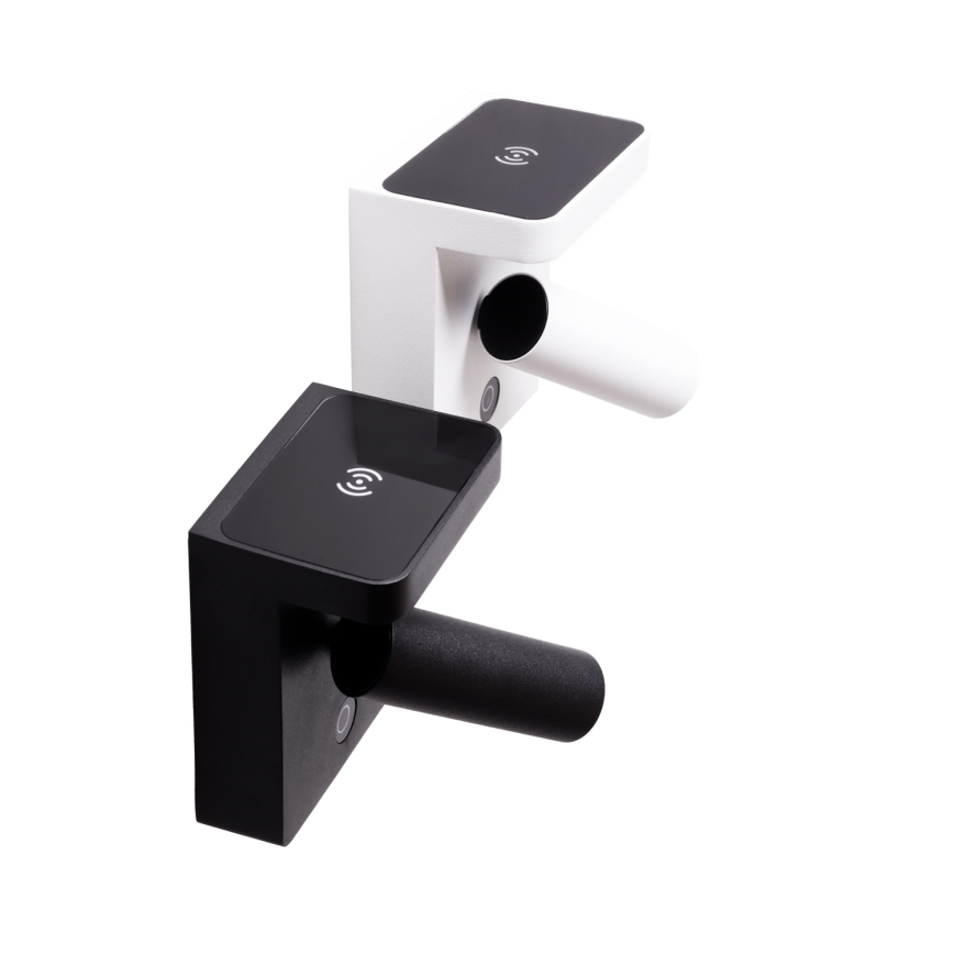 MAXLIGHT W0374 - LED Wall spotlight with wireless charging LOFER LED/7W/230V black