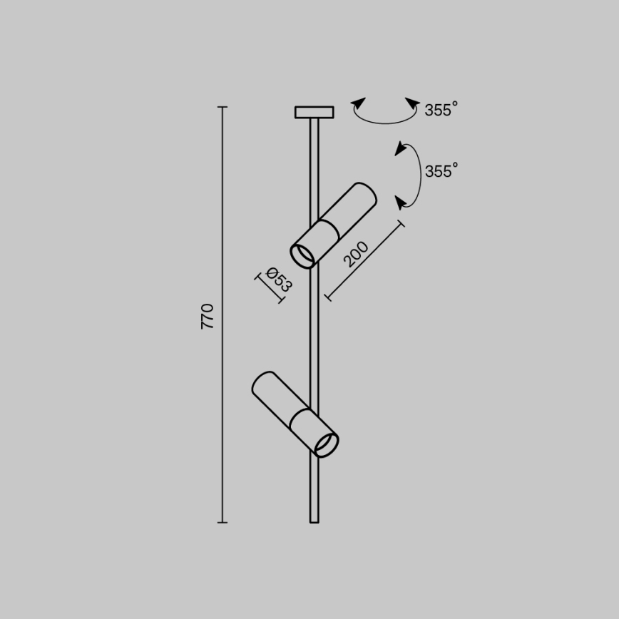 Maytoni C021CL-02B - Chandelier on a pole ELTI 2xGU10/50W/230V black