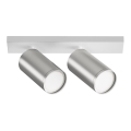 Maytoni C051CL-U-2WS - Spotlight FOCUS 2xGU10/10W/230V matte chrome/white