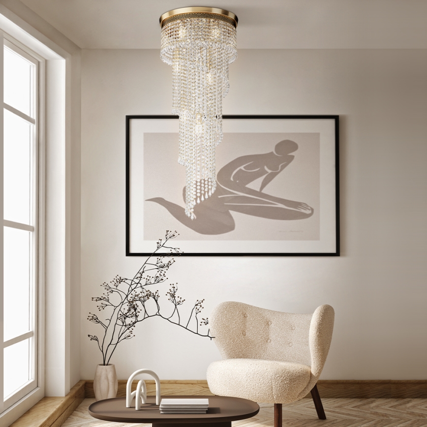 Maytoni DIA522-CL-12-G - Ceiling light CASCADE 12xE14/60W/230V