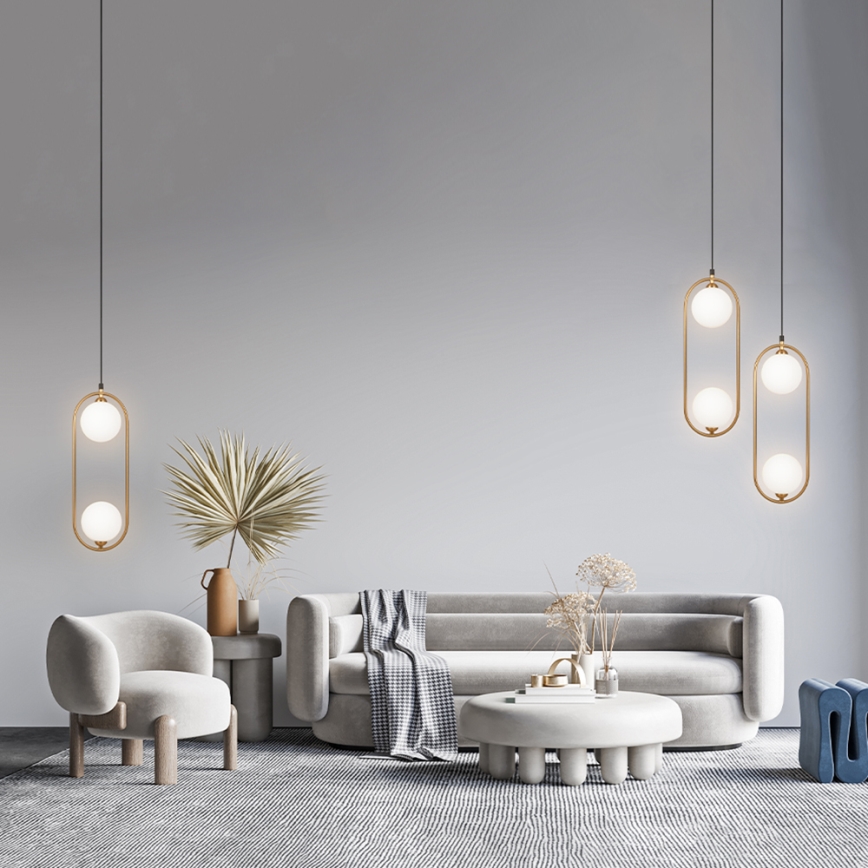 Maytoni MOD013PL-02BS1 - Chandelier on a string RING 2xG9/25W/230V brass