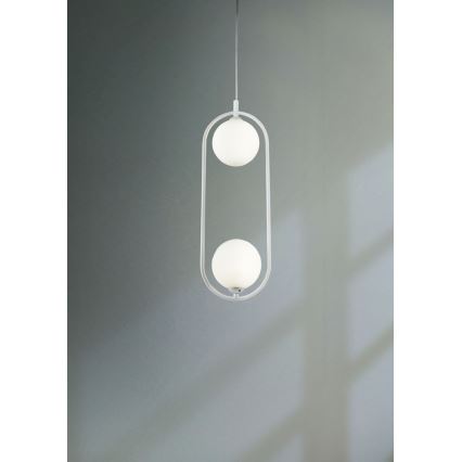Maytoni MOD013PL-02W - Chandelier on a string RING 2xG9/25W/230V white