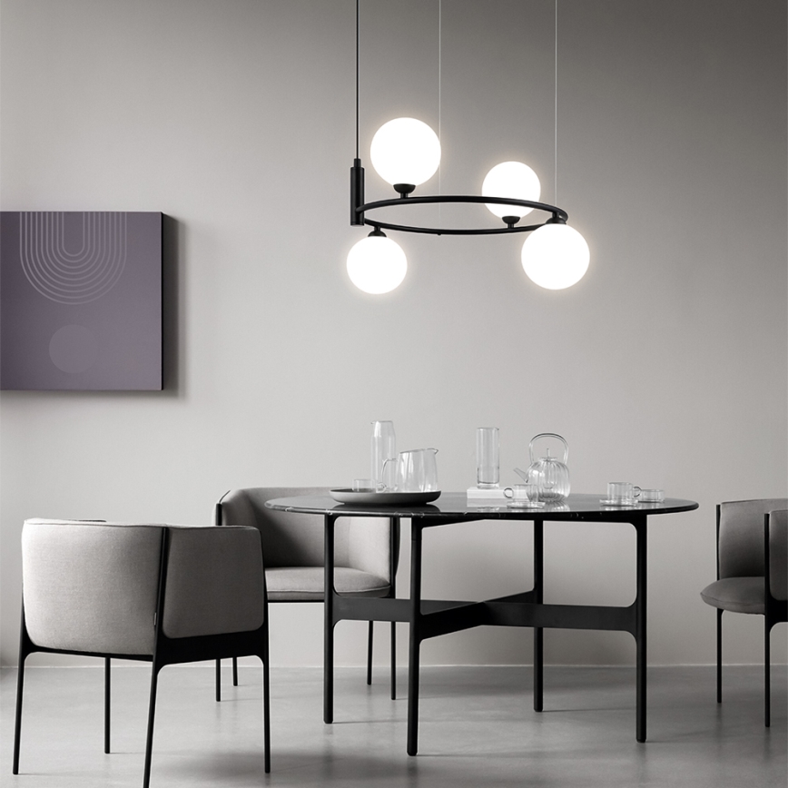 Maytoni MOD013PL-04B - Chandelier on a string RING 4xG9/25W/230V black