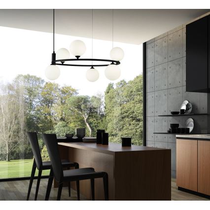 Maytoni MOD013PL-06B -  Chandelier on a string RING 6xG9/25W/230V black