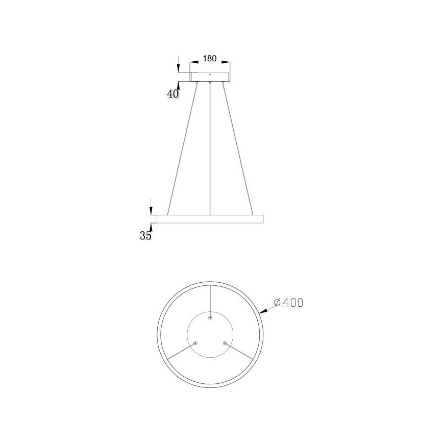 Maytoni MOD058PL-L22B3K - LED Chandelier on a string RIM LED/25W/230V 3000K d. 40 cm black
