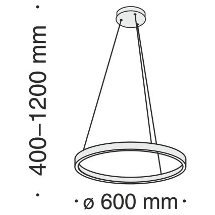 Maytoni MOD058PL-L32BS4K - LED Chandelier on a string RIM LED/37W/230V 4000K d. 60 cm gold