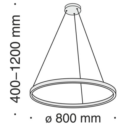 Maytoni MOD058PL-L42B3K - LED Chandelier on a string RIM LED/51W/230V 3000K d. 80 cm black