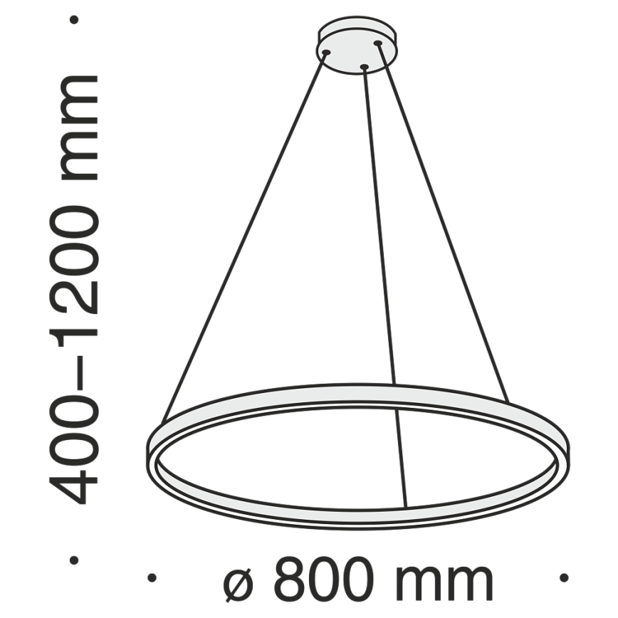 Maytoni MOD058PL-L42B3K - LED Chandelier on a string RIM LED/51W/230V 3000K d. 80 cm black