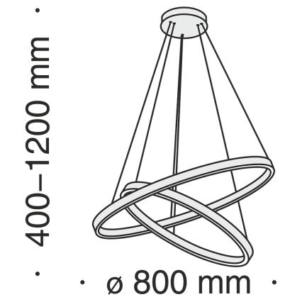 Maytoni MOD058PL-L74BS3K - LED Chandelier on a string RIM LED/88W/230V 3000K d. 80 cm gold
