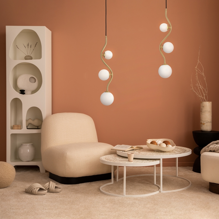 Maytoni MOD059PL-03G - Chandelier on a string UVA 3xG9/28W/230V