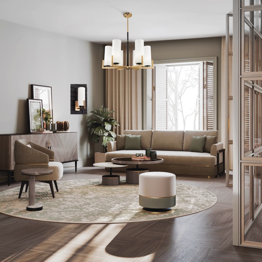Maytoni MOD089PL-06BS - Chandelier on a pole FORTANO 6xE27/40W/230V