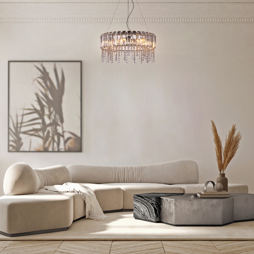 Maytoni MOD097PL-08CH - Chandelier on a string HAIL 8xE14/40W/230V d. 60,5 cm shiny chrome