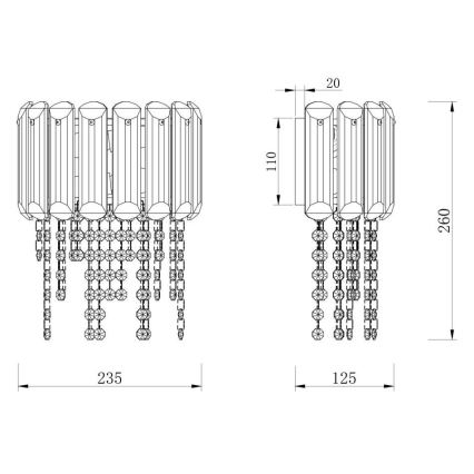 Maytoni MOD097WL-02CH - Wall light HAIL 2xE14/40W/230V shiny chrome