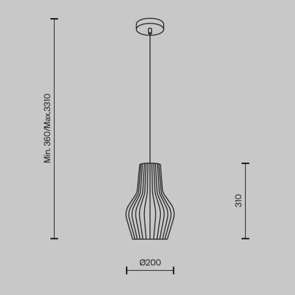 Maytoni MOD191PL-01W - Chandelier on a string ROOTS 1xE27/40W/230V d. 20 cm beige