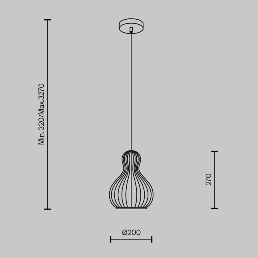 Maytoni MOD192PL-01W - Chandelier on a string ROOTS 1xE27/40W/230V d. 20 cm beige