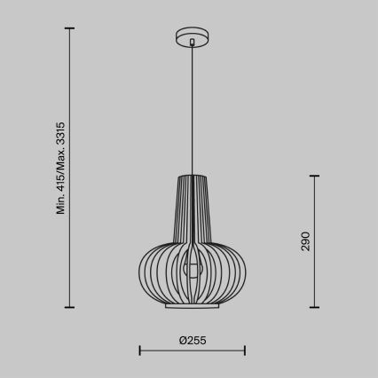 Maytoni MOD193PL-01W - Chandelier on a string ROOTS 1xE27/40W/230V d. 22,5 cm beige