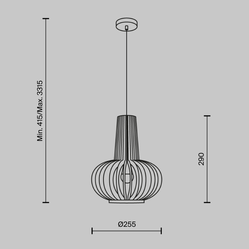 Maytoni MOD193PL-01W - Chandelier on a string ROOTS 1xE27/40W/230V d. 22,5 cm beige
