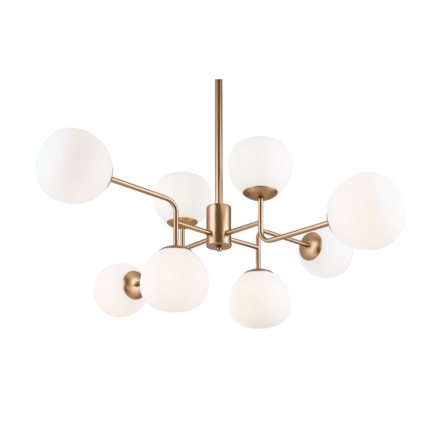 Maytoni MOD221-PL-08-G - Chandelier on a pole ERICH 8xE14/40W/230V copper