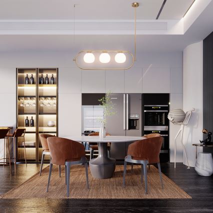Maytoni MOD221PL-03BS - Chandelier on a pole ERICH 3xE14/40W/230V copper