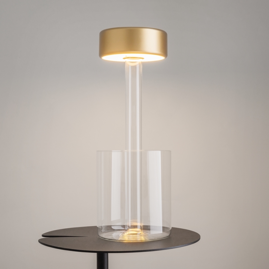 Maytoni MOD229TL-L3G3K1 - LED Dimmable rechargeable portable table lamp LED/3W/5V 2200-4000K gold/clear