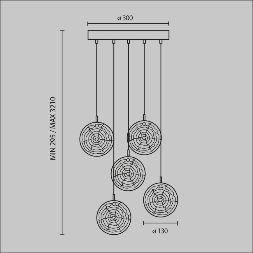 Maytoni MOD254PL-05BS - Chandelier on a string FROZEN 5xG4/28W/230V brass