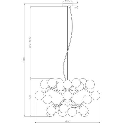 Maytoni MOD545PL-24B - Chandelier on a string DALLAS 24xG9/28W/230V black