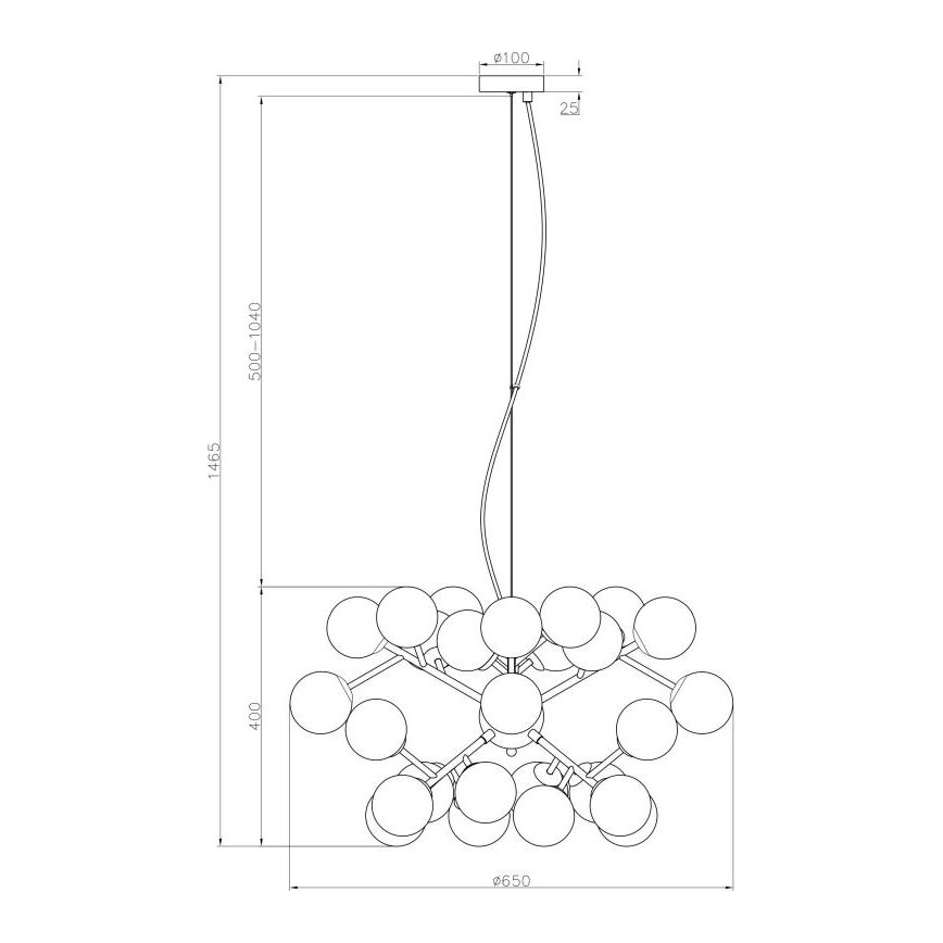 Maytoni MOD545PL-24B - Chandelier on a string DALLAS 24xG9/28W/230V black