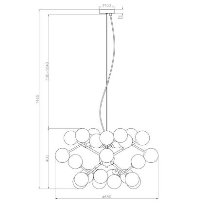 Maytoni MOD545PL-24BS - Chandelier on a string DALLAS 24xG9/28W/230V gold