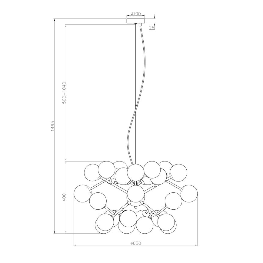 Maytoni MOD545PL-24BS - Chandelier on a string DALLAS 24xG9/28W/230V gold