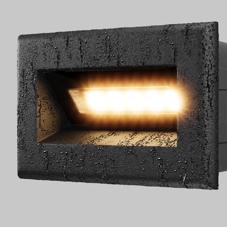 Maytoni O045SL-L3B3K - LED Outdoor built-in light BOSCA LED/3W/230V 3000K IP65 black