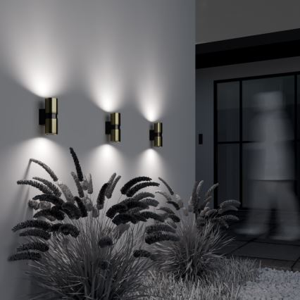 Maytoni O582WL-02BS - Outdoor wall light BOWERY 2xGU10/50W/230V IP54 brass
