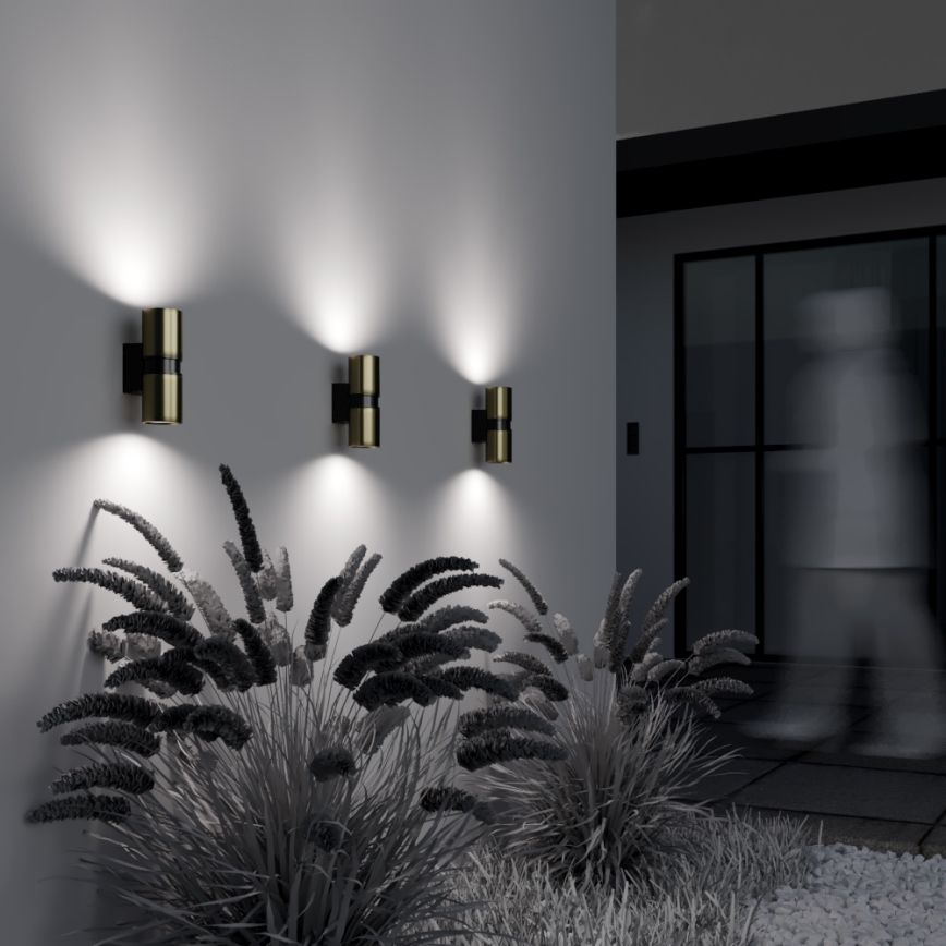 Maytoni O582WL-02BS - Outdoor wall light BOWERY 2xGU10/50W/230V IP54 brass