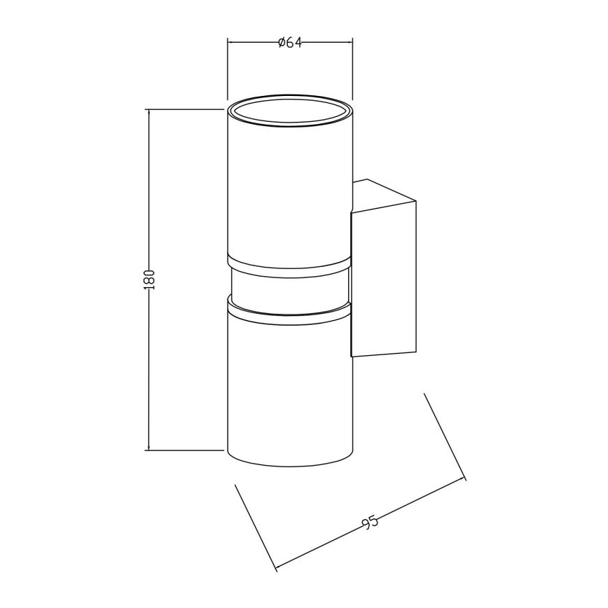 Maytoni O582WL-02BS - Outdoor wall light BOWERY 2xGU10/50W/230V IP54 brass