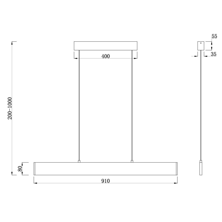 Maytoni P010PL-L23B4K - LED Chandelier on a string STEP LED/23W/230V 4000K 91 cm black