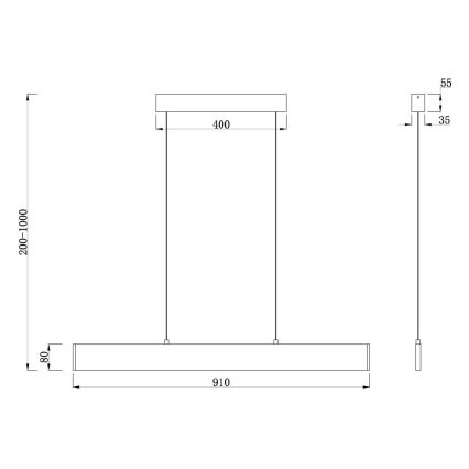 Maytoni P010PL-L23G3K - LED Chandelier on a string STEP LED/23W/230V 3000K 91 cm gold