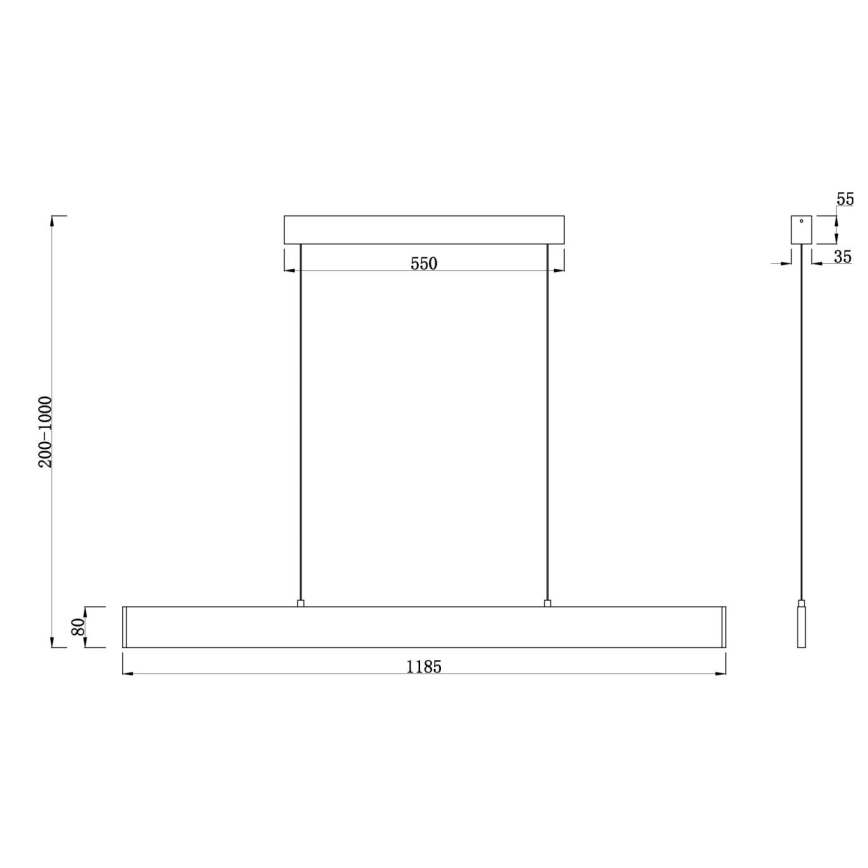 Maytoni P010PL-L30B4K - LED Chandelier on a string STEP LED/30W/230V 4000K 118,5 cm black